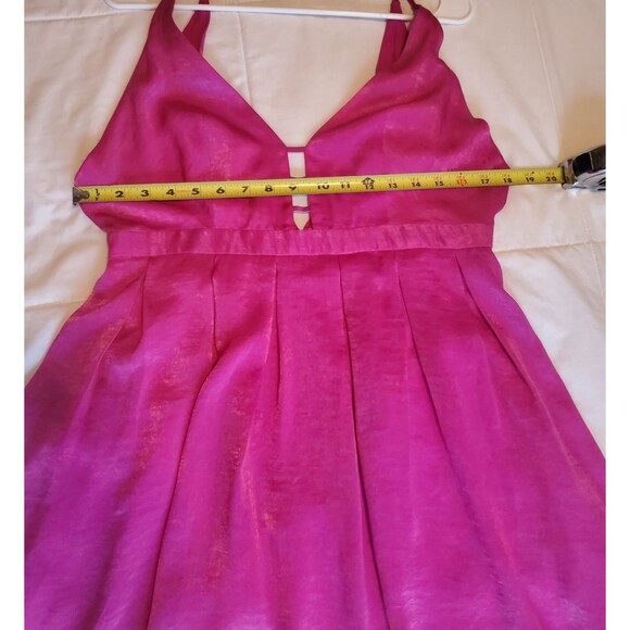 Free People Dress Womens Size 12 NWT Pink V Plunge Front Layered Flowy Skirt - Picture 5 of 7